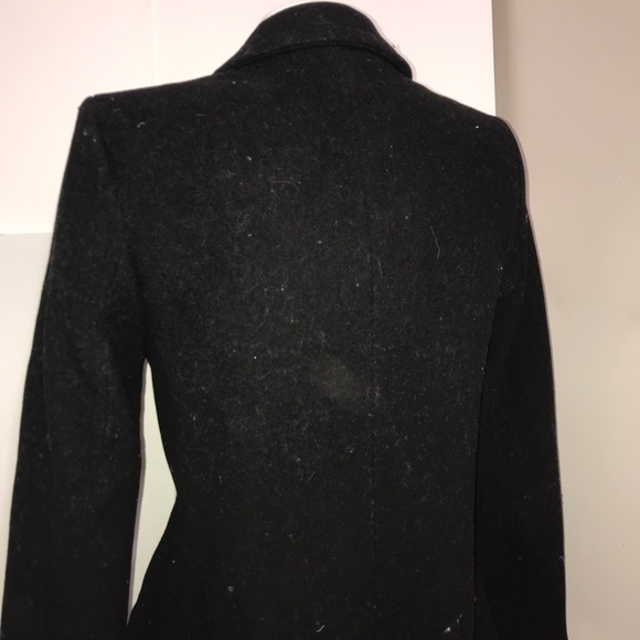 Zara Black Classic Wool Buttoned Long Trench Coat - Picture 9 of 16